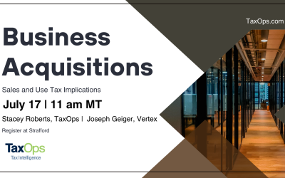 Sales and Use Tax Implications of Business Acquisitions CPE