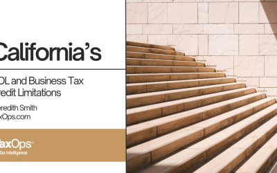 California Limits NOLs and Business Tax Credits