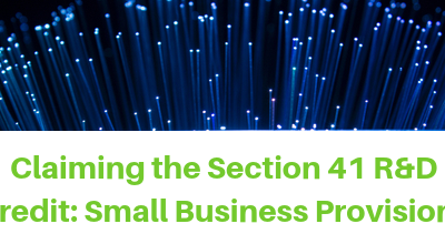 Claiming the Section 41 R&D Credit: Small Business Provisions