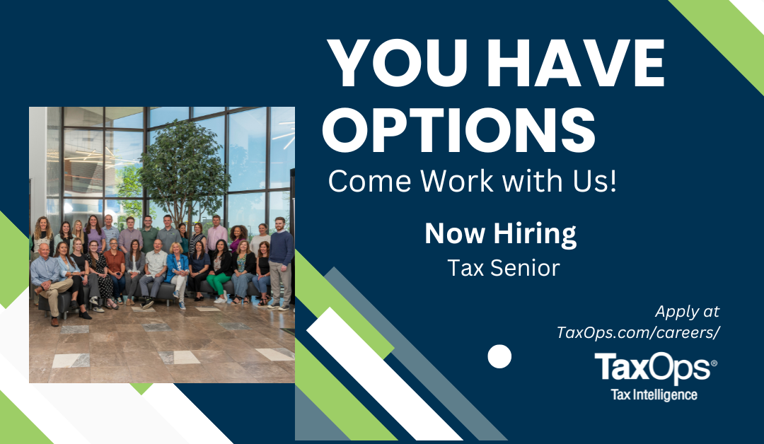 You Have Options, Now Hiring Tax Senior!