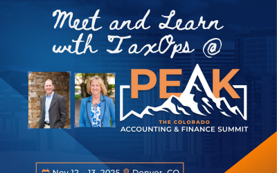 TaxOps’ Allen Gregory and Judy Vorndran at PEAK in Denver