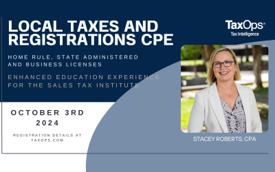 Stacey Roberts on Local Taxes and Registrations CPE
