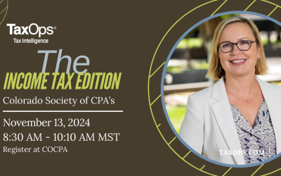 Stacey Roberts Presents COCPA’s Income Tax Edition
