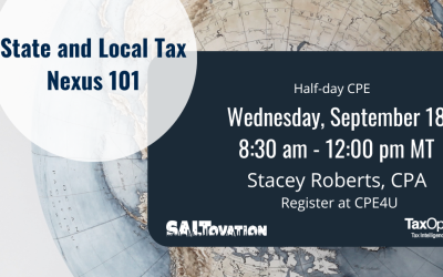 State and Local Tax Nexus 101 Half-day CPE