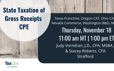 State Taxation of Gross Receipts CPE