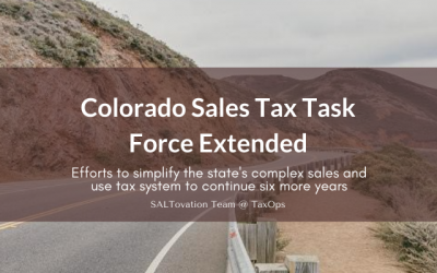 Colorado Sales Tax Task Force Extended
