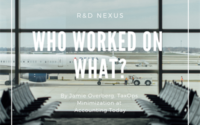 “R&D nexus: Who worked on what?” in Accounting Today